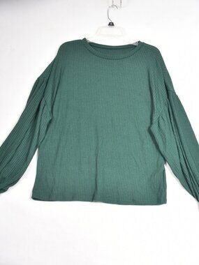 Shein Women's Green Ribbed Top Long Sleeve Size 1X
